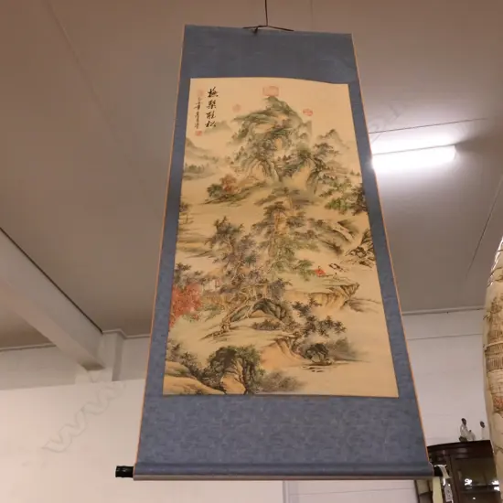 CHINESE SCROLL W/C PAINTING