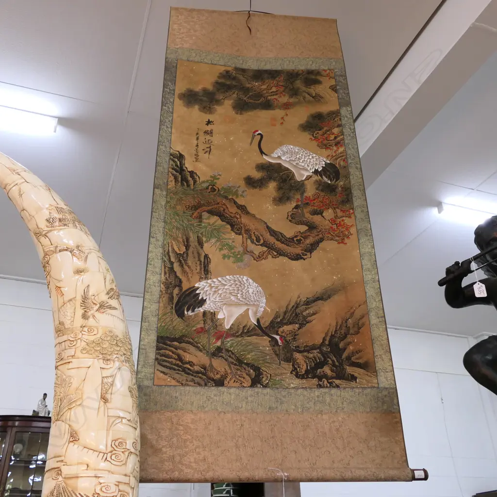 CHINESE SCROLL W/C PAINTING Image 1++