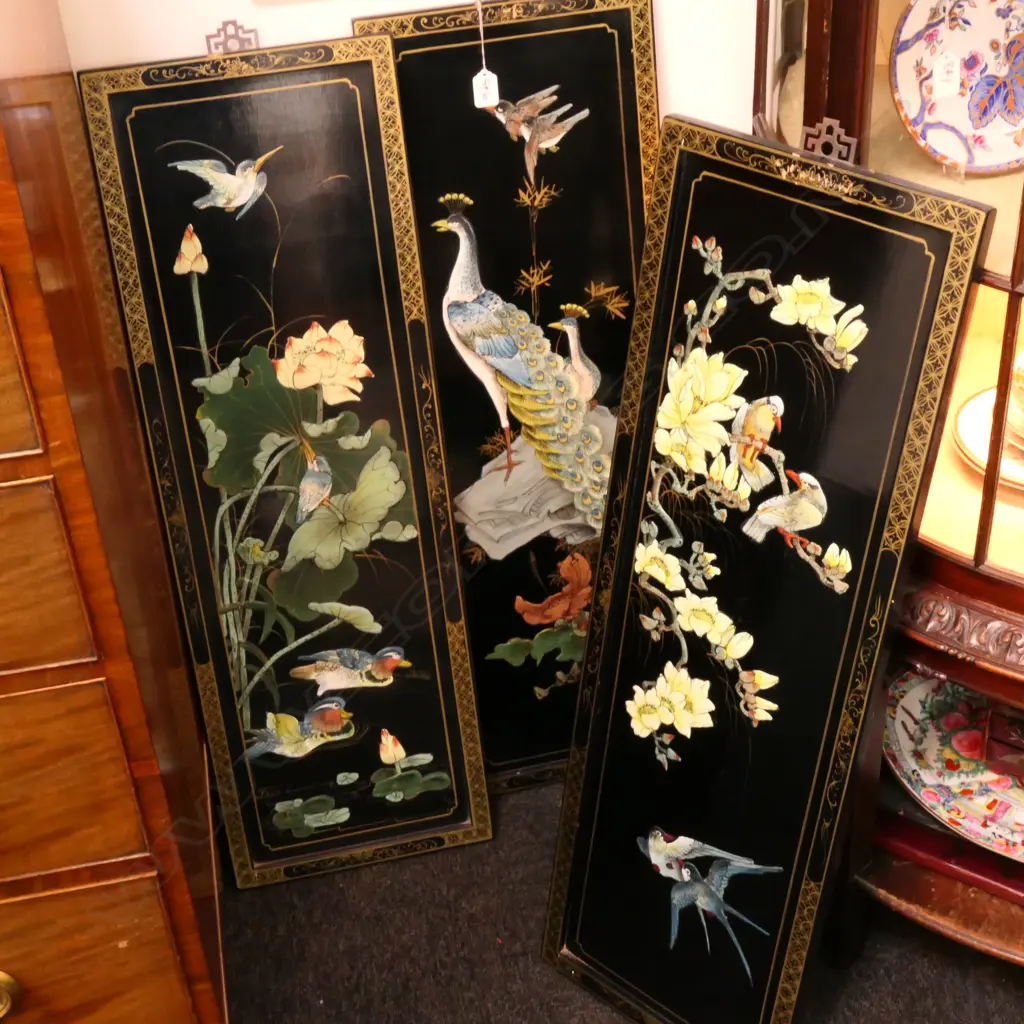 4 CHINESE WALL PANELS Image 1++