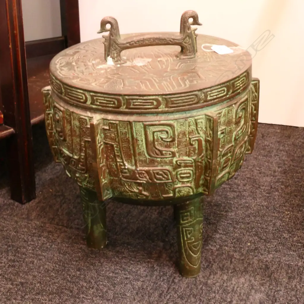CHINESE ARCHAIC STYLE ICE BUCKET H 380 MM Image 1++