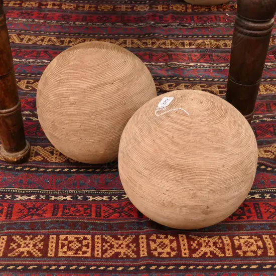 PR TERRACOTTA GARDEN SPHERES FINE INCISED...