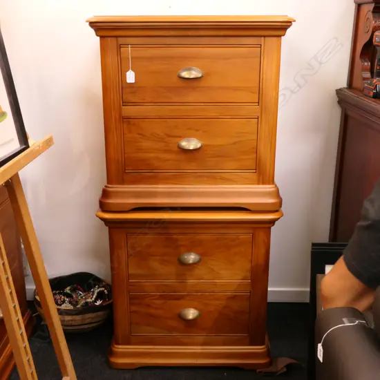 PR OF SOLID RIMU BEDSIDE CABINETS