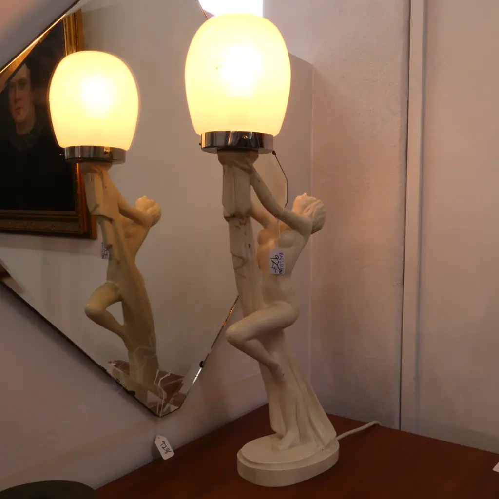 ART DECO LADY LAMP RESIN 590MM H Image 1++