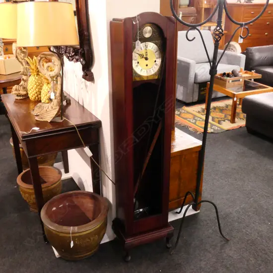 MAHOGANY GRANDMOTHERS CLOCK - DAMAGED