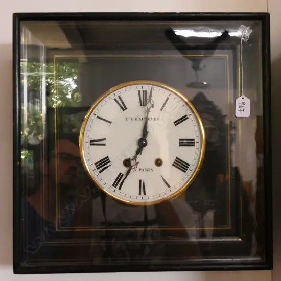 F. L. HAUSBURG SQUARE WALL CLOCK W. 430 X 430MM