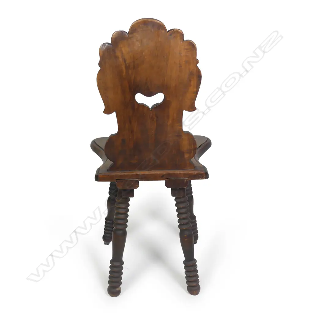 LATE 19THC  HALL CHAIR CARVED BACK GERMAN BLACK FORREST Image 1++