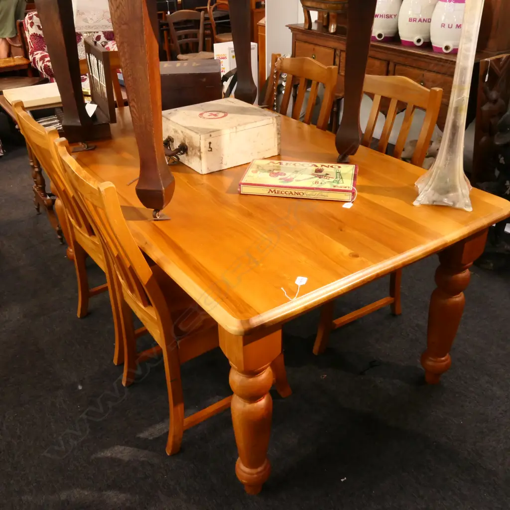 SOLID RIMU DINING SUITE + 6 CHAIRS 1740 X 1010 MM Image 1++