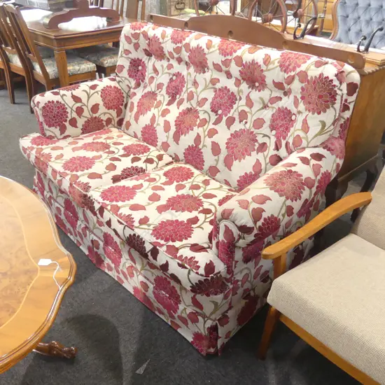 2  FLORAL UPHOLSTERED SOFAS WITH 2 MATCHING ARMCHAIRS