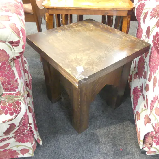 OAK ARTS AND CRAFTS SIDE TABLE 450MM H 450MM SQ