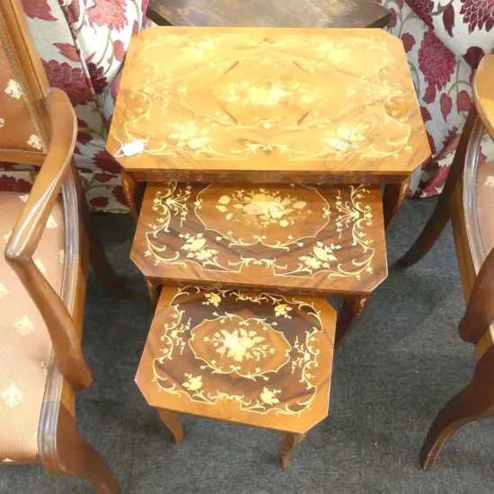 ITALIAN INLAID NESTING TABLES 