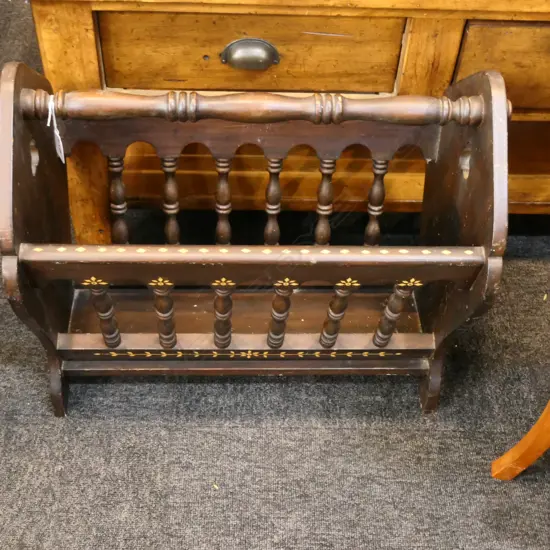 INLAID AND TURNED MAGAZINE RACK