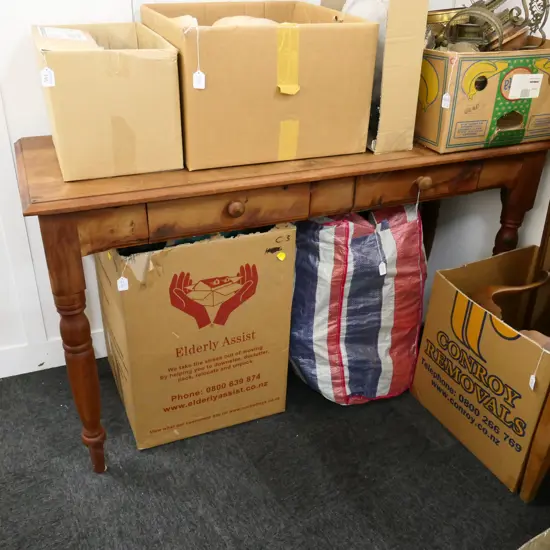 RUSTIC COUNTRY 2 DRAWER SIDE TABLE W. 1420MM