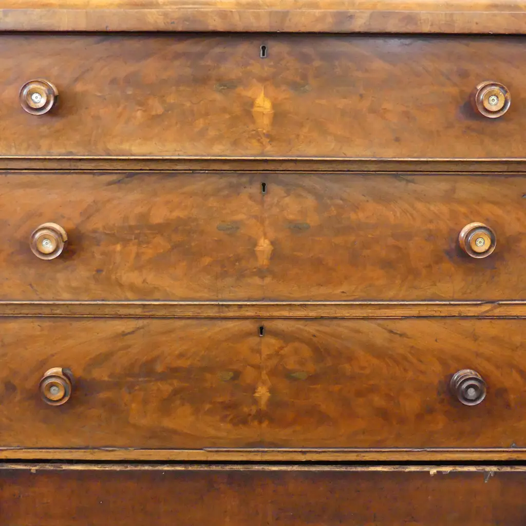 A large Victorian flame mahogany scotch chest Image 1++