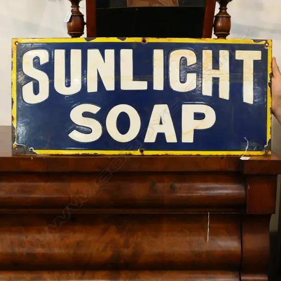 VINTAGE SUNLIGHT SOAP ENAMEL SIGN