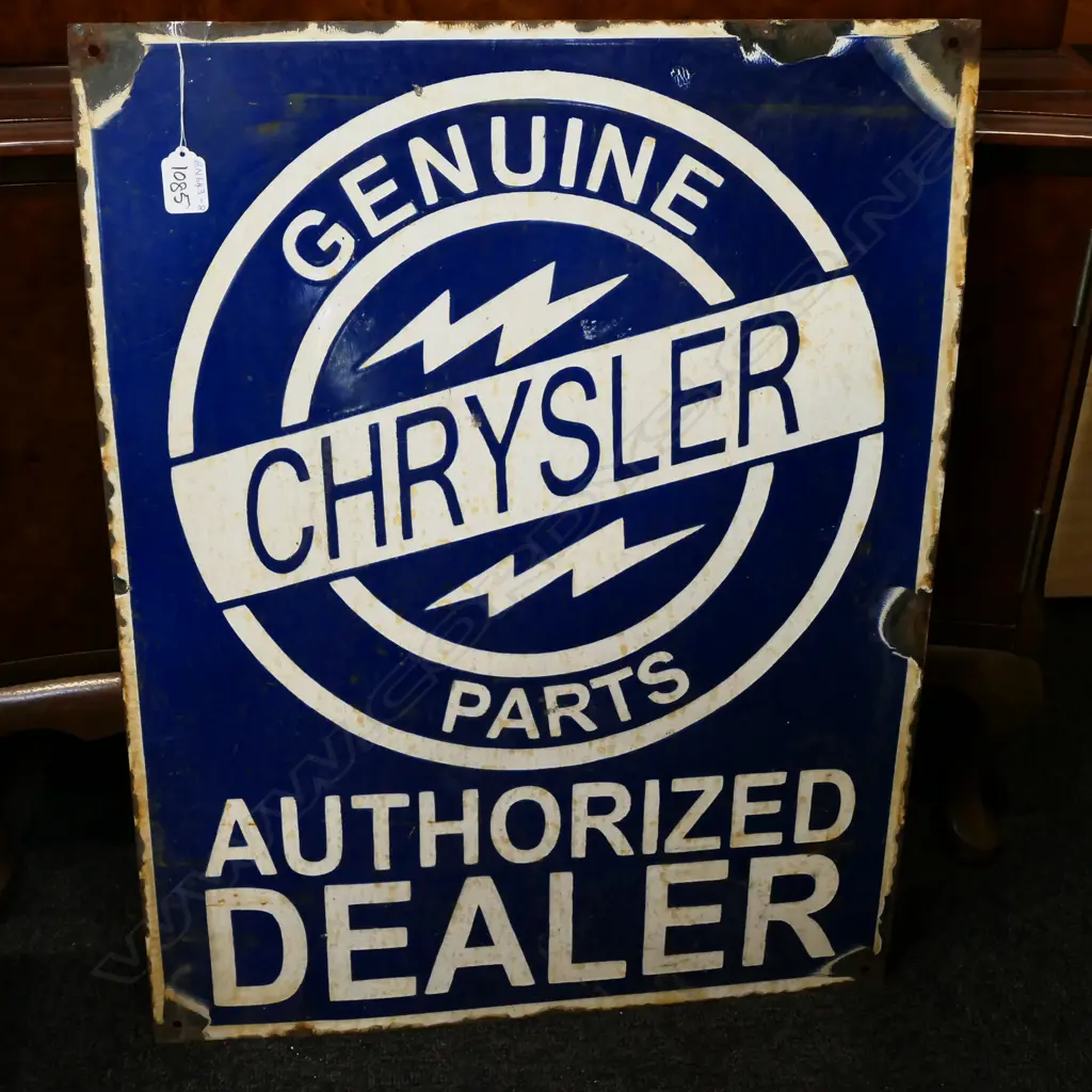 VINTAGE CHRYSLER ENAMEL SIGN Image 1++