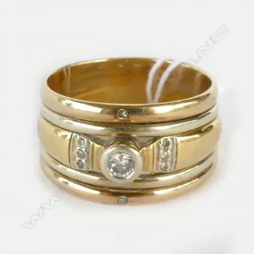 9CT GOLD AND DIAMOND SET BAND (RETAIL REPLACEMENT $3149) Image 1++