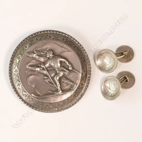 SCANDINAVIAN BROOCH & CUFFLINKS
