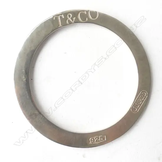 TIFFANY & CO SILVER BANGLE, STAMPED 'T&CO 925 1837', 37GM, INTERNAL DIA 55MM