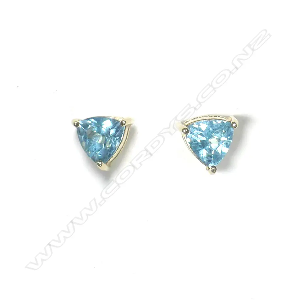 10CT YELLOW GOLD & TOPAZ EARRINGS Image 1++