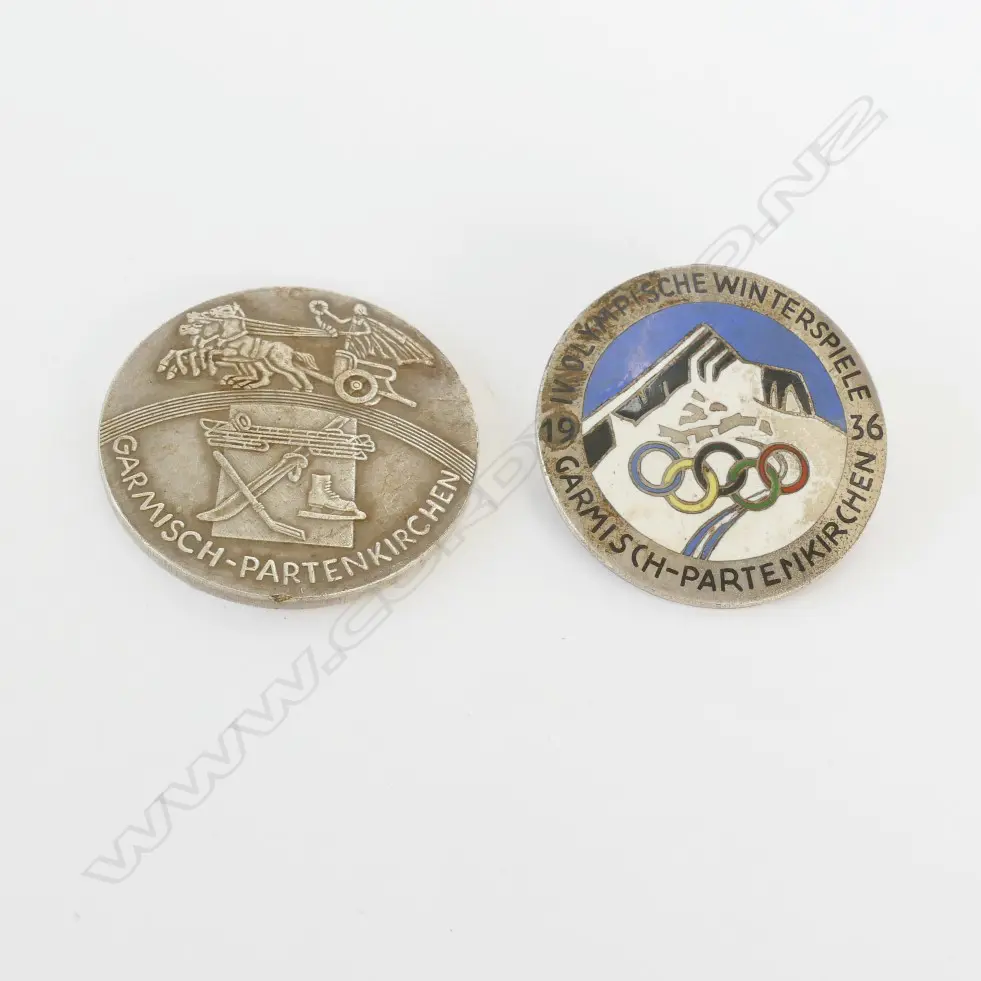 TWO 1936 WINTER OLYMPIC MEDALS Image 1++