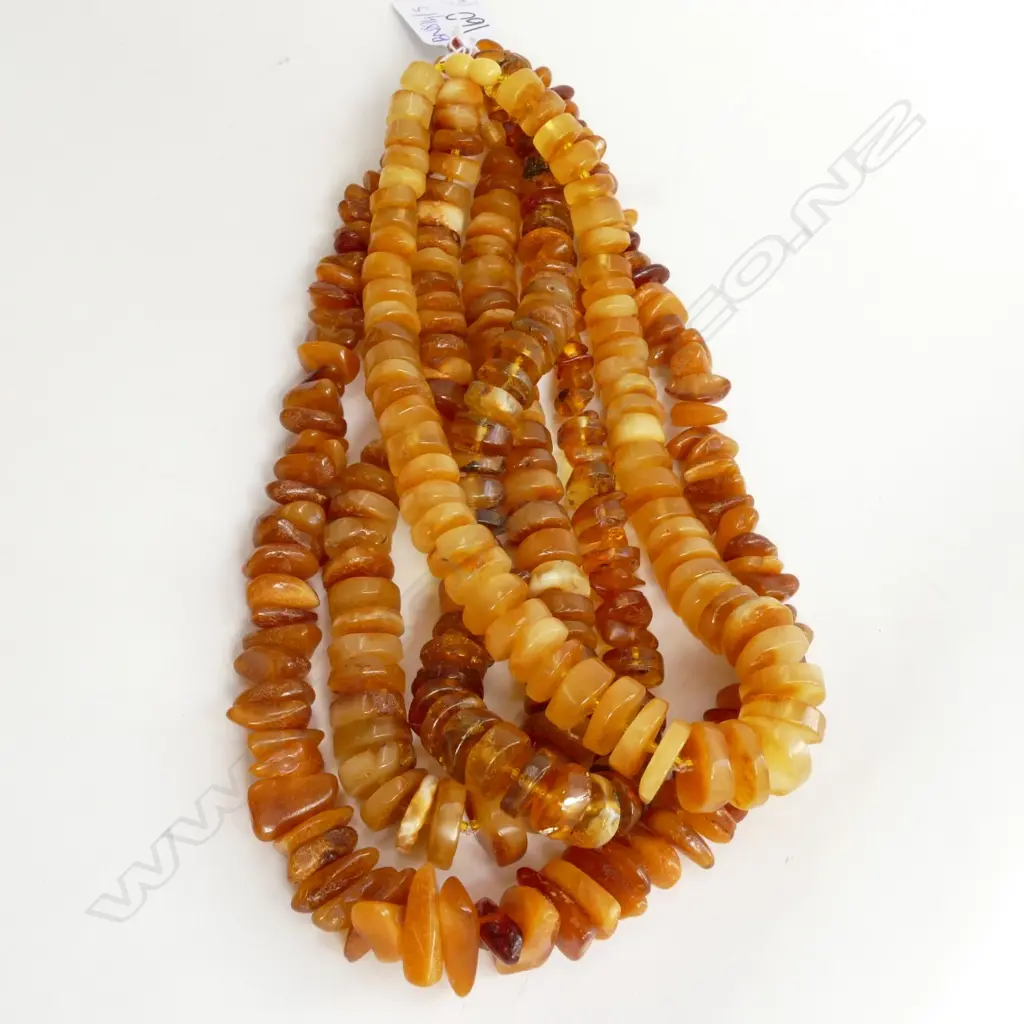 4 AMBER NECKLACES Image 1++