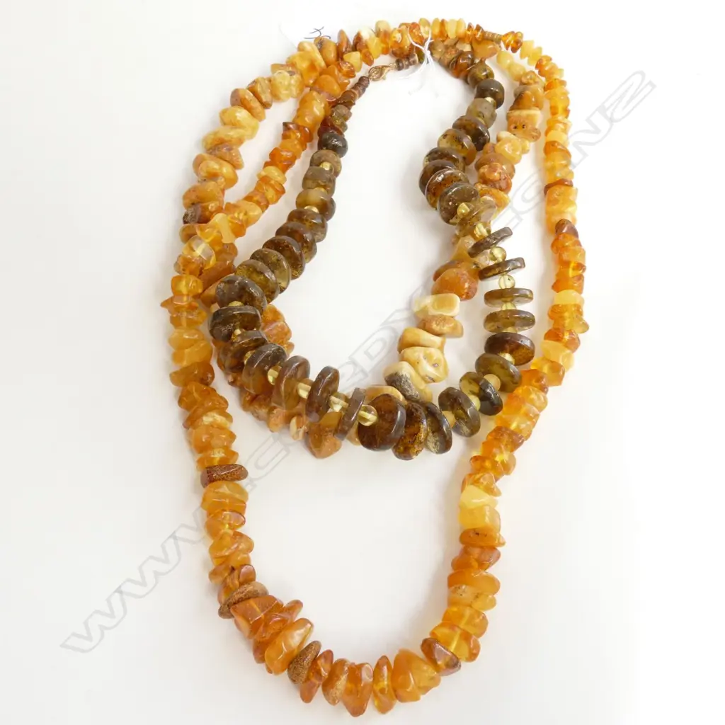 3 AMBER NECKLACES Image 1++
