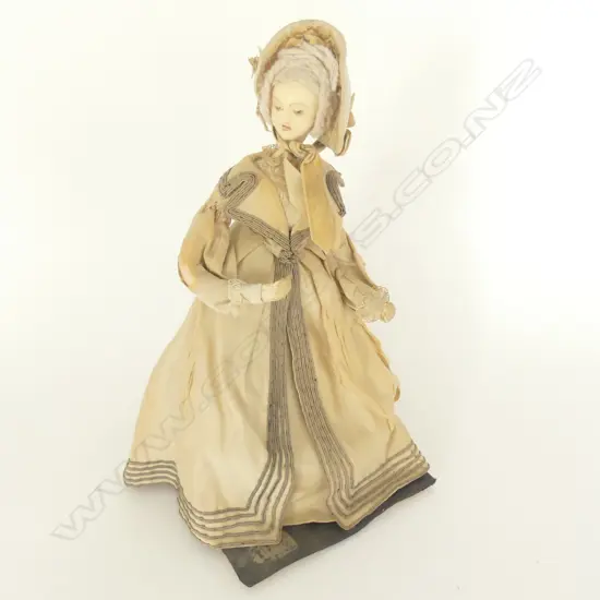 MÉLANIE WAX DOLL ON WIRE ARMATURE, SOFT BODY & LEATHER HANDS, H. 390MM