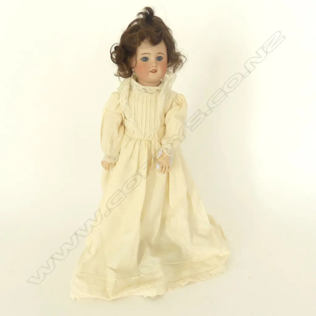 GOOD ANTIQUE DOLL ON STAND, STAMPED 'SFBJ 60 PARIS 3/o', H. 410MM (INCL STAND) Image 1++