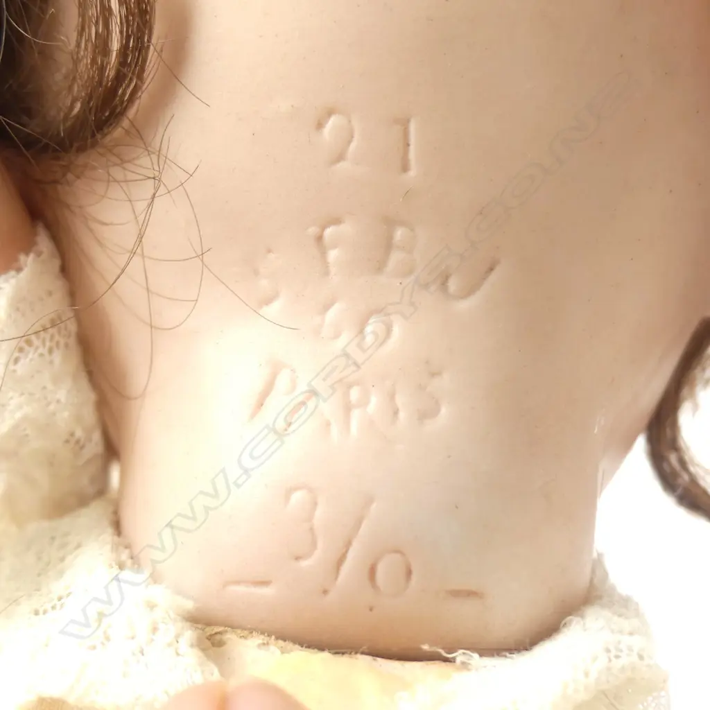 GOOD ANTIQUE DOLL ON STAND, STAMPED 'SFBJ 60 PARIS 3/o', H. 410MM (INCL STAND) Image 1++