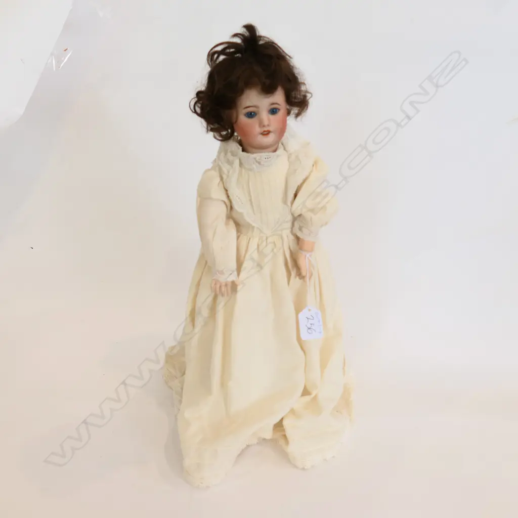 GOOD ANTIQUE DOLL ON STAND, STAMPED 'SFBJ 60 PARIS 3/o', H. 410MM (INCL STAND) Image 1++