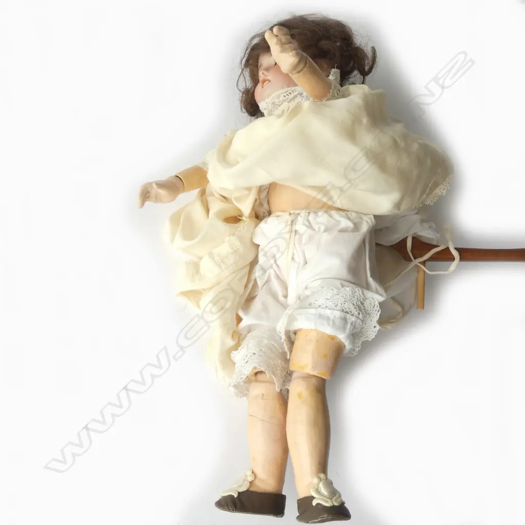 GOOD ANTIQUE DOLL ON STAND, STAMPED 'SFBJ 60 PARIS 3/o', H. 410MM (INCL STAND) Image 1++