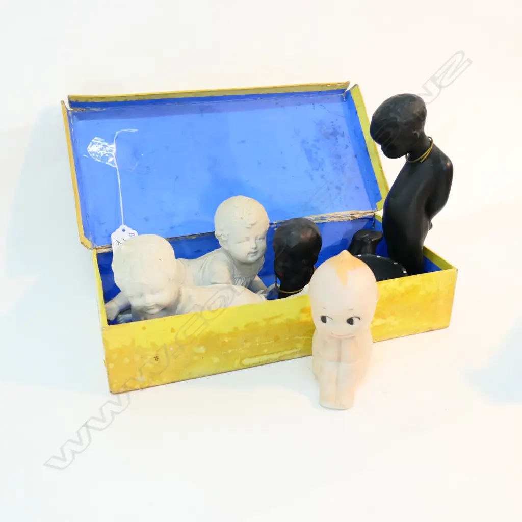 KEWPIE DOLL, PR PIANO BABIES, 2 BLACK BABIES IN BOX Image 1++