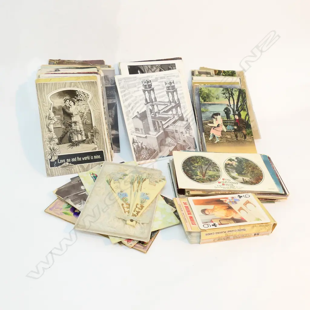 LOT ASST POST CARDS + PLAYING CARDS Image 1++