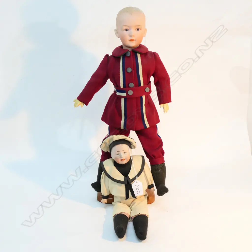 SAILOR DOLL WITH PORCELAIN HEAD+ BOY DOLL H 480 MM Image 1++