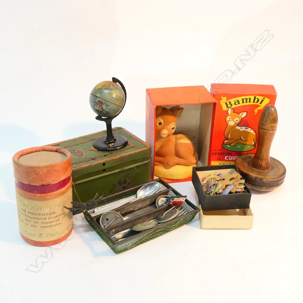 LOT MINIATURE GLOBE/CUTLERY SOAP/ BADGES ETC Image 1++