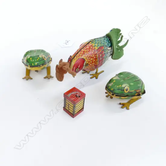 2 W/GERMAN T/PLATE C/WORK FROGS + U.S ZONE ROOSTER +ACCOERDIAN 