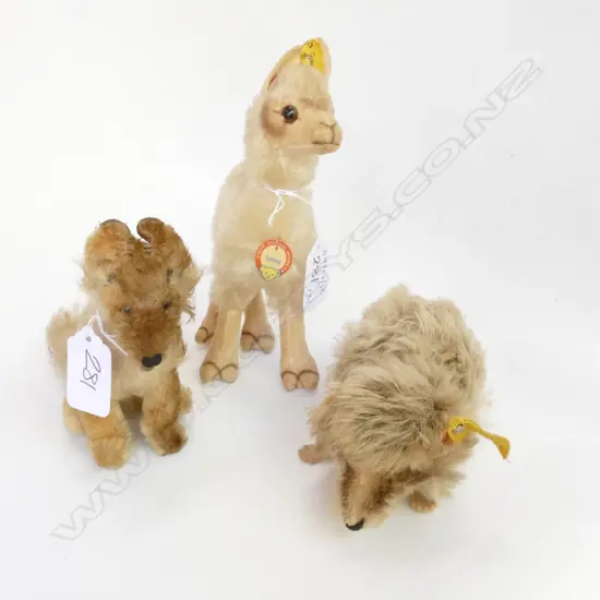 A VINTAGE STEIFF HAMSTER/LAMA+DOG H 180 MM