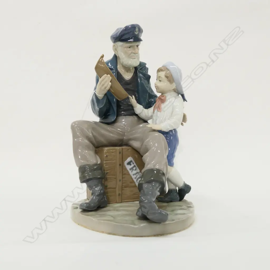 LLADRO FISHERMAN AND BOY FIGURINE 280MM H Image 1++