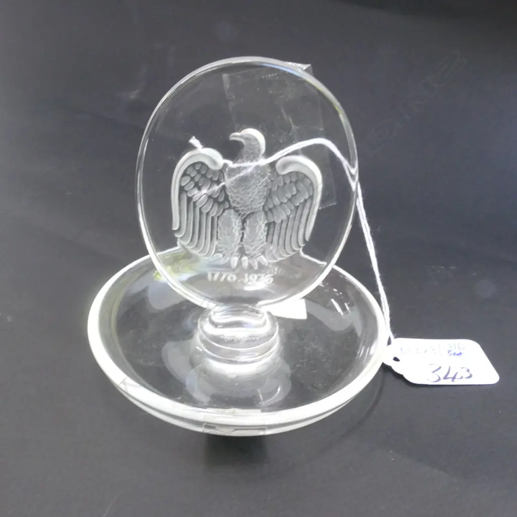 LALIQUE PIN DISH WITH EAGLE H 100 MM Image 1++