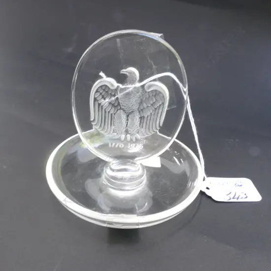 LALIQUE PIN DISH WITH EAGLE H 100 MM