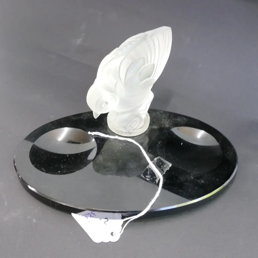 FRENCH ART DECO GLASS BIRD DESK STAND... Image 1++