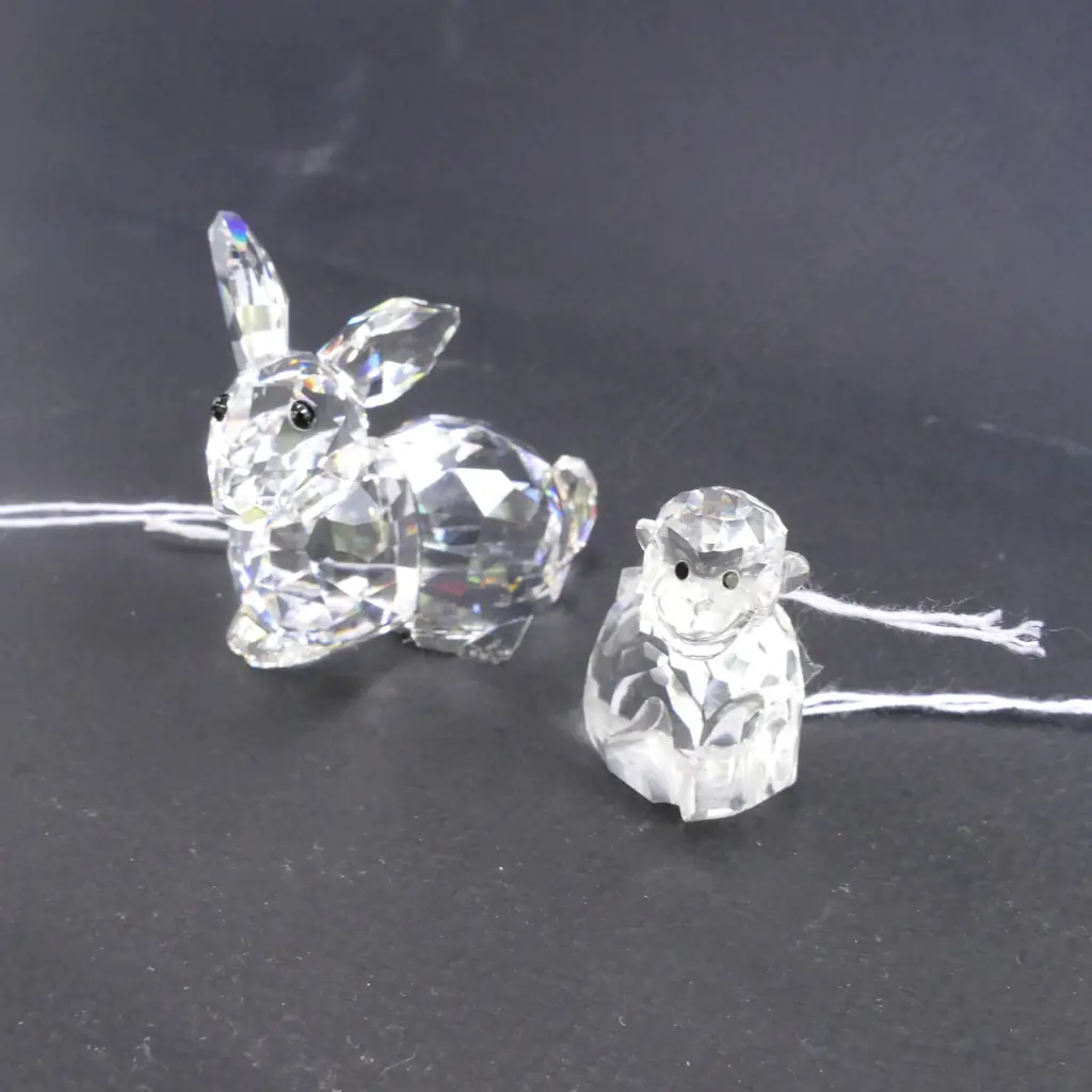 SWAROVSKI CRYSTAL RABBIT AND MONKEY L 40 MM Image 1++