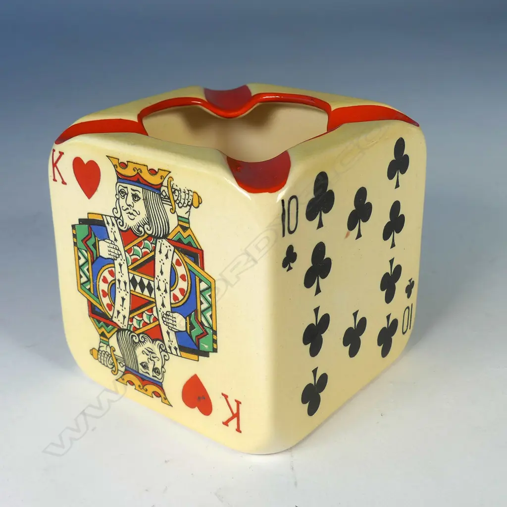 CARLTONWARE DECK OF CARDS CUBE ASHTRAY, H, 70MM Image 1++