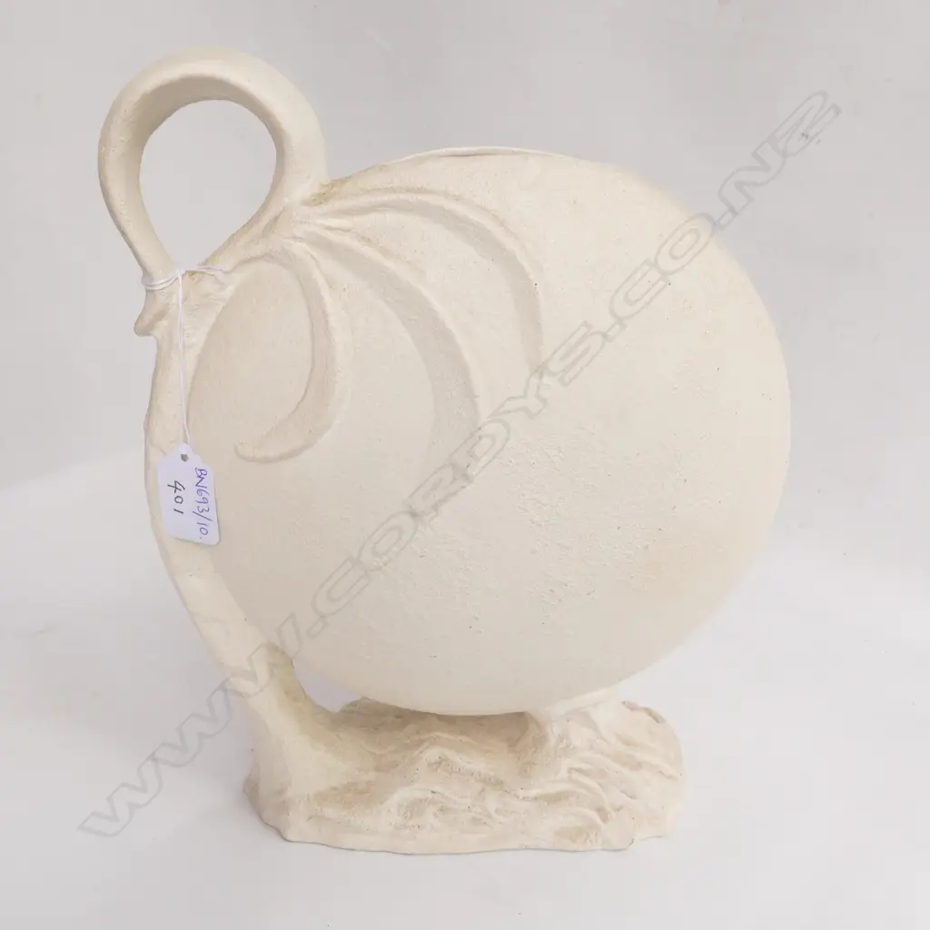 AQUILA POTTERY WHITE UNGLAZED MOON VASE 290MM H Image 1++