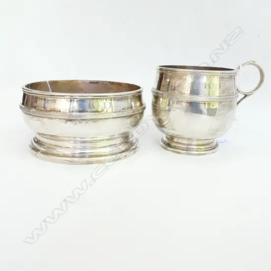EARLY 20thC SILVER BOWL & CUP (36) SHEFF. 1938