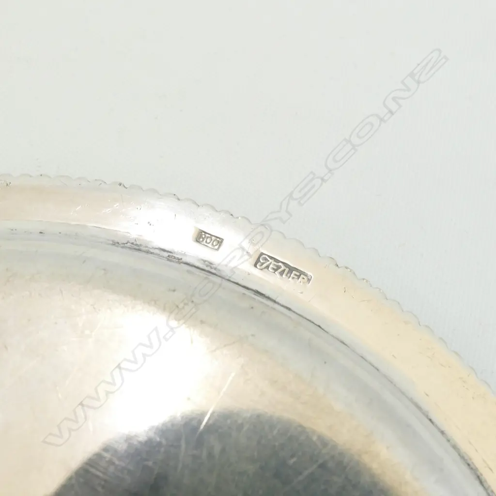800 TEZLER SILVER WAITER BEAD RIM Dia.135mm. 112gms Image 1++