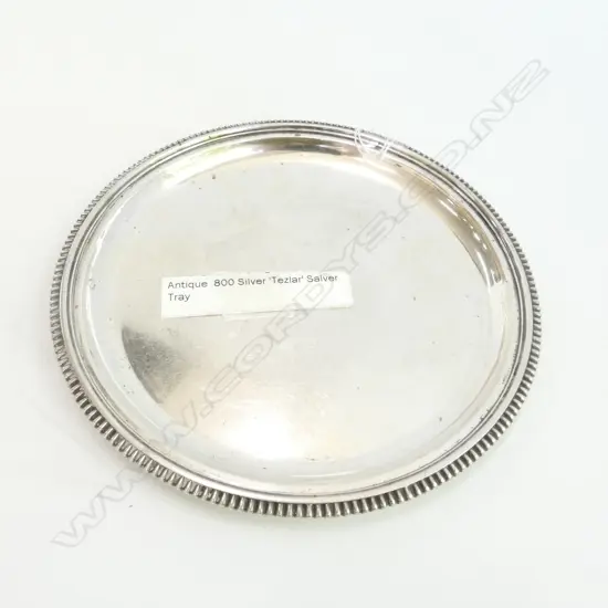 800 TEZLER SILVER WAITER BEAD RIM Dia.135mm. 112gms