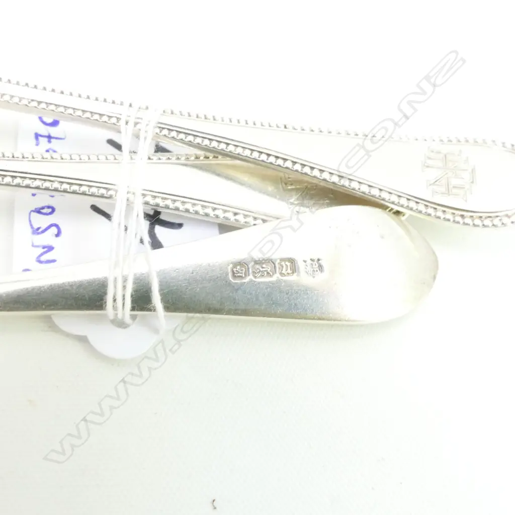 3 PCE SILVER CHRISTENING SET (SPOON, FORK & PUSHER) SHEFFIELD 1912 69gm Image 1++