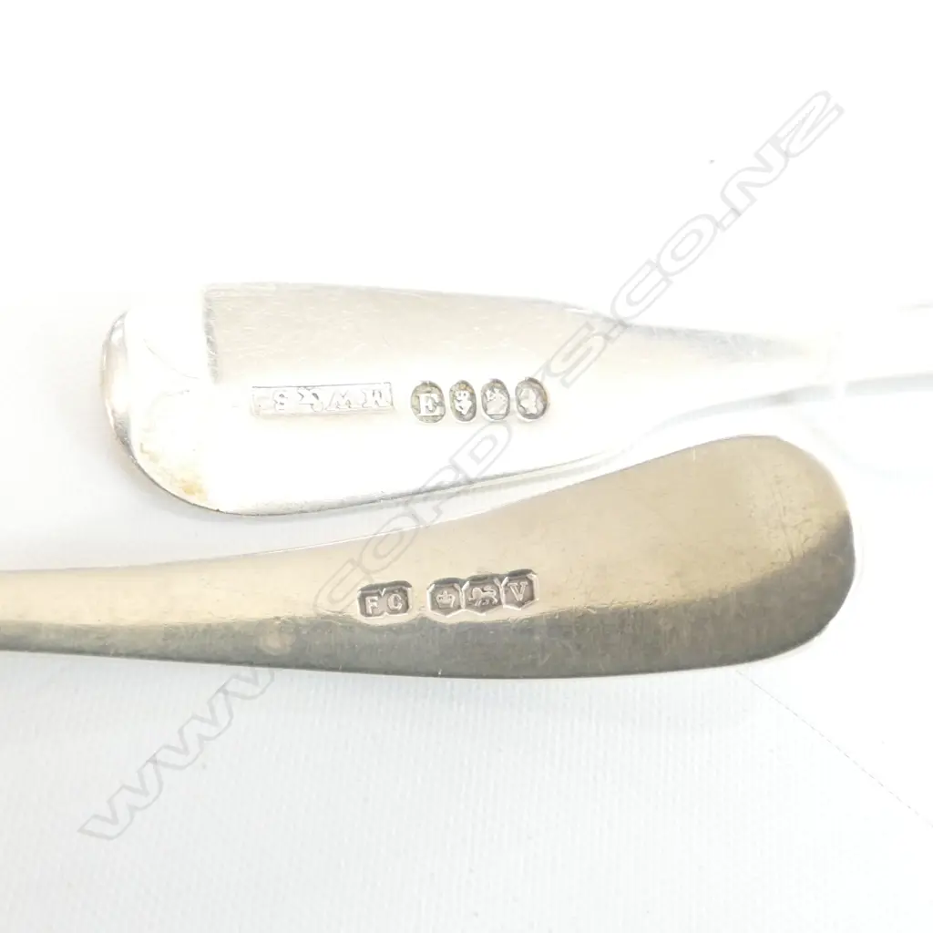 2 SILVER SPOONS, 1 CADDY SHEFFIELD 1938 F COBB &CO + RATSTAIL TEASPOON, DUBLIN 1825 M WEST & SONS 41gm Image 1++