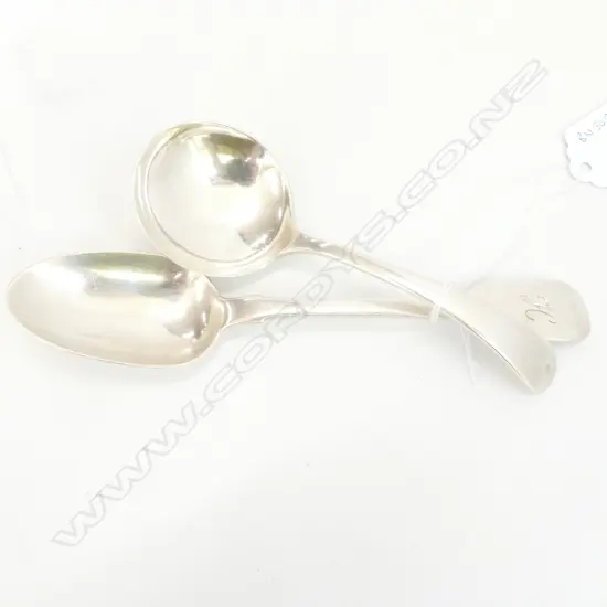 2 SILVER SPOONS, 1 CADDY SHEFFIELD 1938 F COBB &CO + RATSTAIL TEASPOON, DUBLIN 1825 M WEST & SONS 41gm